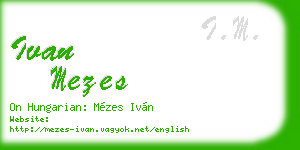 ivan mezes business card