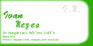 ivan mezes business card